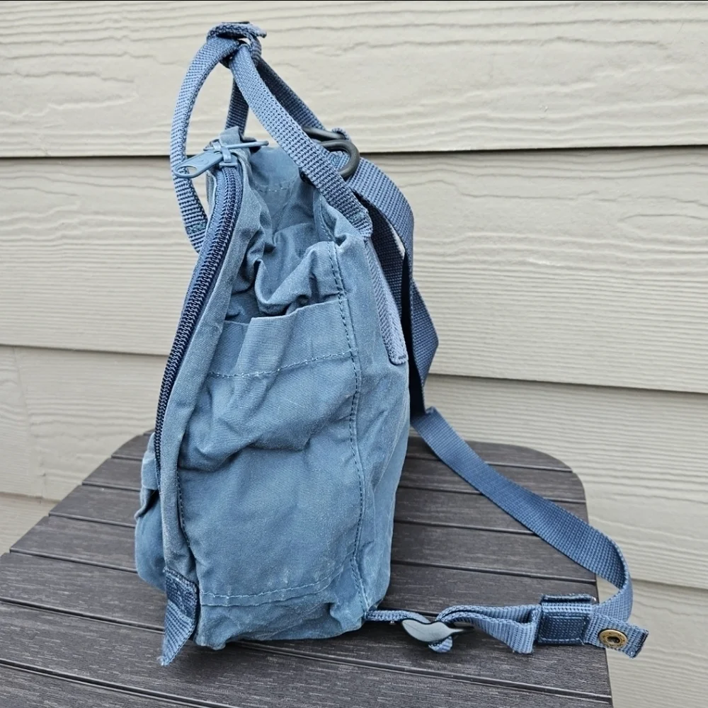 Fjallraven Kanken Mini Backpack Distressed Graphite Navy Blue Small Bag Travel